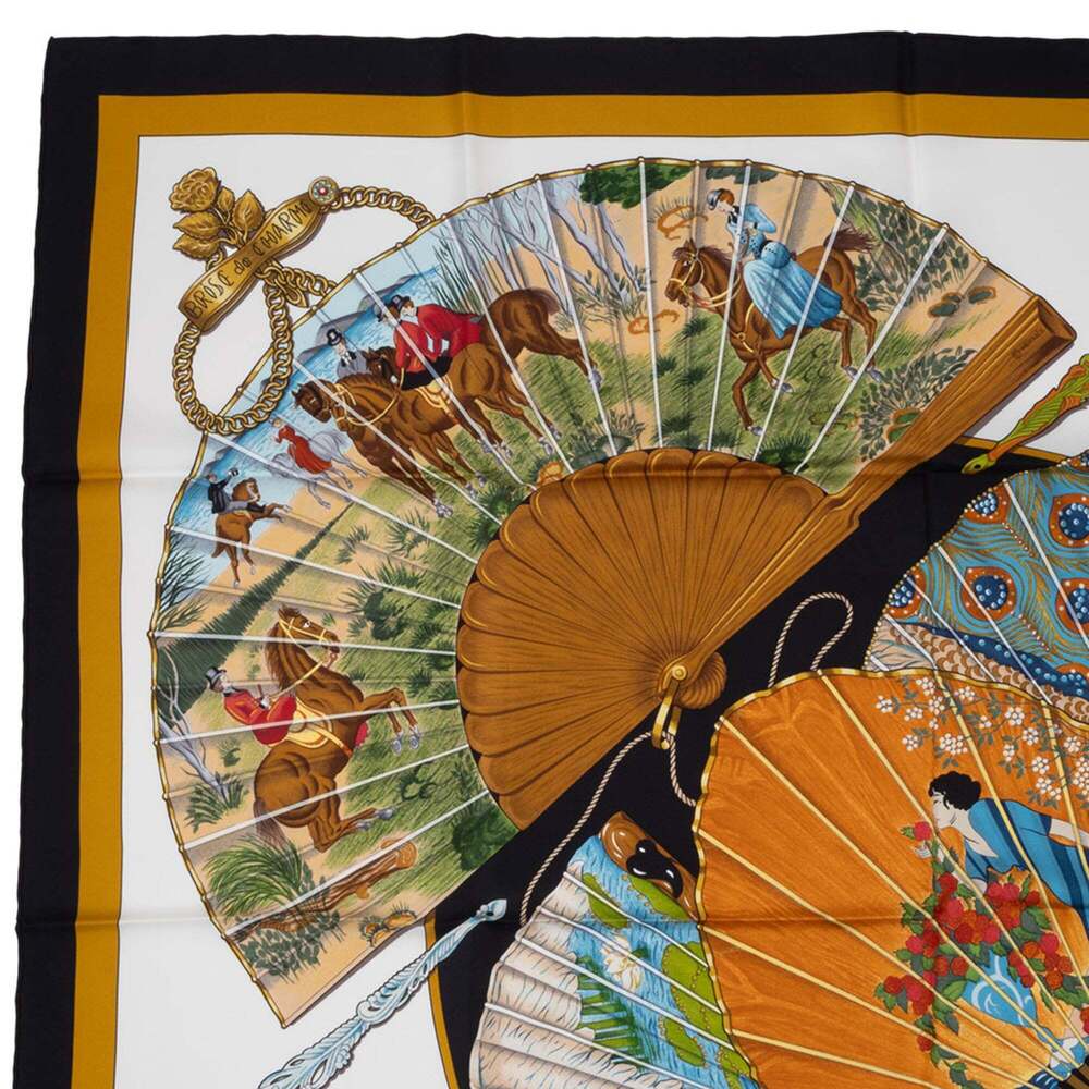 HERMES Black Silk Scarf - Picture 4 of 16